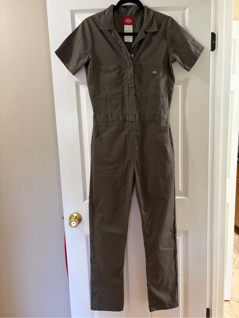 Dickies Olive Green Short-Sleeve Utility Jumpsuit